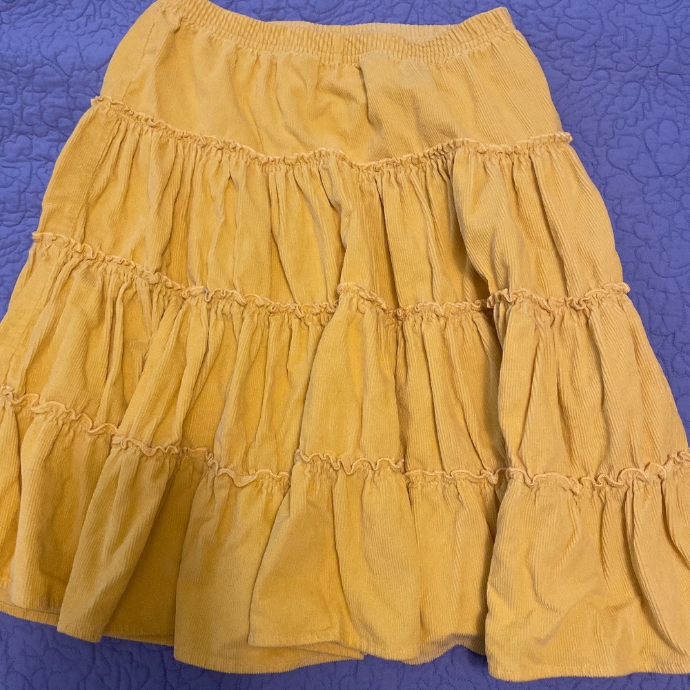 HannaAndersson tiered corduroy skirt